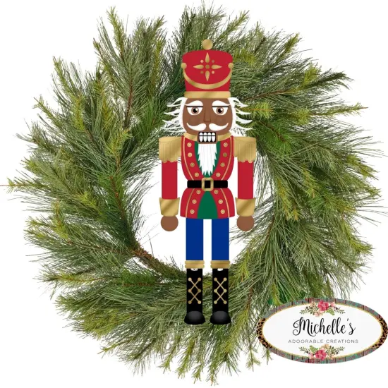 12" Metal Embossed Hanger: Dark Skin Nutcracker {4}