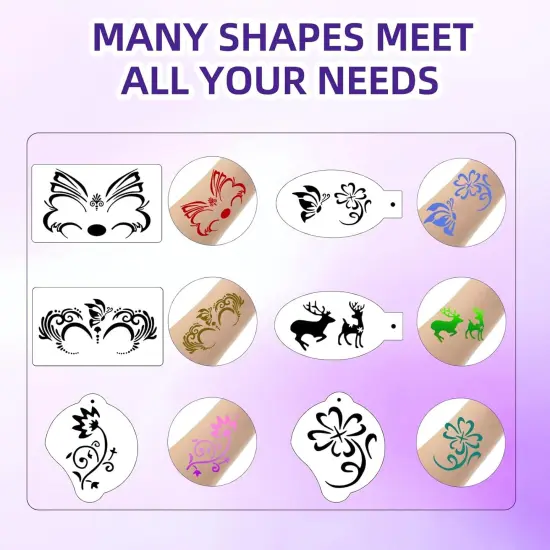 70Pcs Elven Princess Face Paint Stencils(	Multi-color) {2}