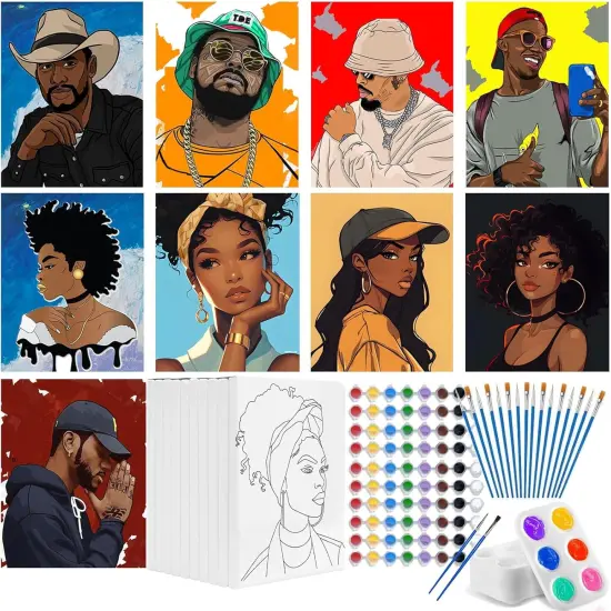 10 Pieces Pre Drawn Canvas Painting Kits (Couple) {1}