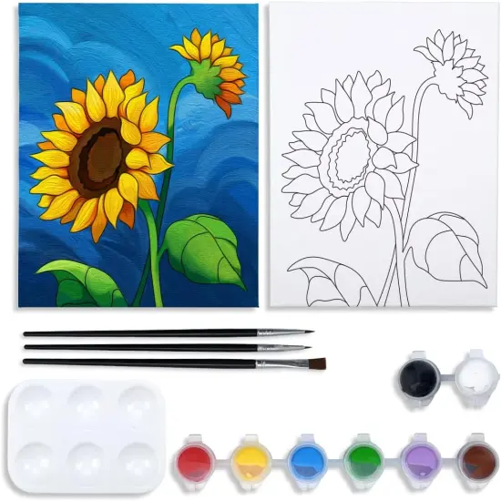Sunflower Canvas Painting Kit - 8x10 {1}