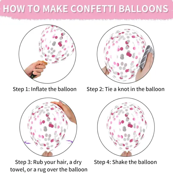 Hot Pink White Balloons (Pink White Rose Red) {6}