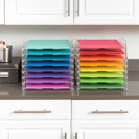 We R Stackable Acrylic Paper Trays 4/Pkg-Clear 12"X13" {4}