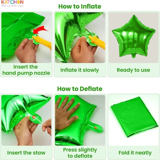 Purple Green and Black Star Balloons Foil(Purple, Green & Black) {2}