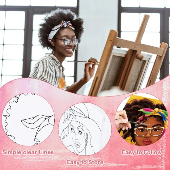 16 Pcs Pre Drawn Canvas Painting Kits (Couples, 8x10 in) {4}