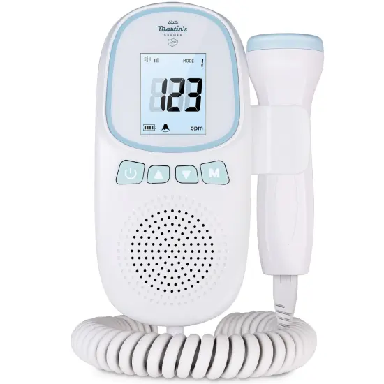 Little Martin's: Portable Ultrasound Fetal Doppler - Blue - Safe Fetal Monitor Device, Heartbeat Detector, Pregnancy, FDA Cleared, Headphone Jack {3}