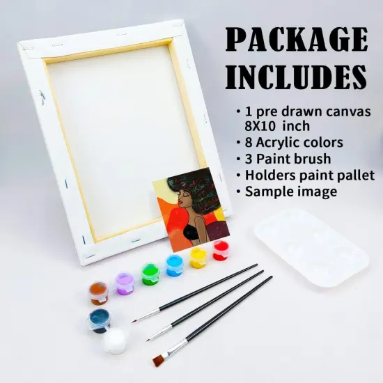 Girl Canvas Painting Kit - 8x10 Canvas {5}