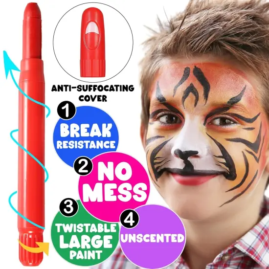 Water Based Face Paint Kit(	gold, silver, black, white, purple, pink, green, red, blue, dark blue, yellow and orange.) {3}