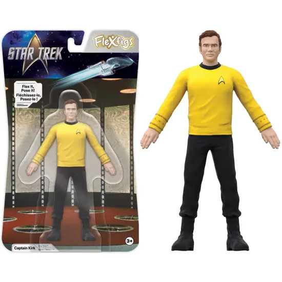 FleXfigs: Captain Kirk & Captain Picard - 2 Character Pack - Articulated Action Figures, Flex It - Pose It!, Collectible Toy Miniatures, Kids Ages 3+ {4}