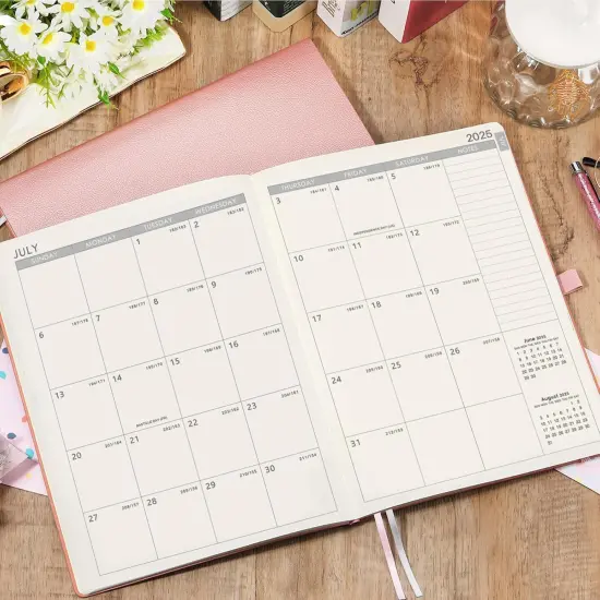 Planner 2025-2026 - JUL 2025 - JUN 2026, Academic Planner 8.5" x 11", 2025-2026 Planner Weekly and Monthly, Leather Cover Planner with Thick Paper, Back Pocket with Notes Pages - Rose Gold {2}