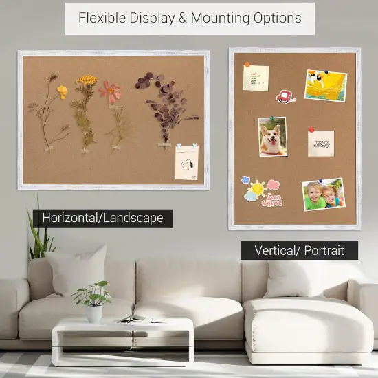 Cork Board Bulletin Board 24 x 18 Inches(White ) {4}