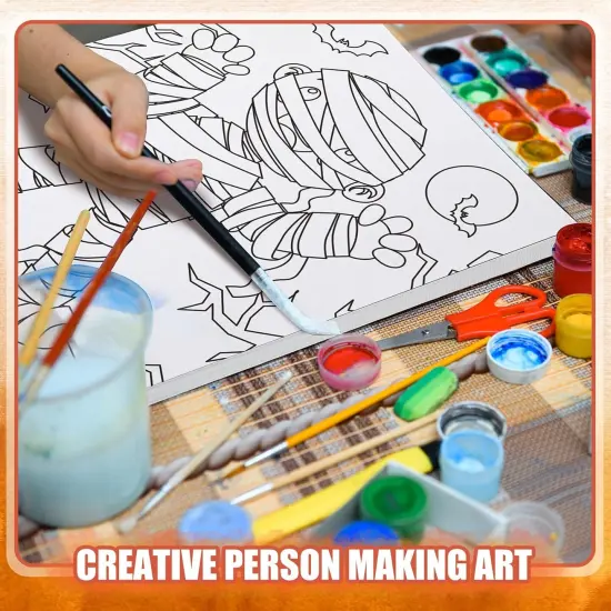 20 Pcs Stretched Pre Drawn Canvas Afro Queen Black Art(Halloween) {4}