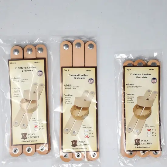 1 Inch Vegetable Leather Bracelets Blank 6 Pack - Stamping, Tooling, Engraving Ready {4}