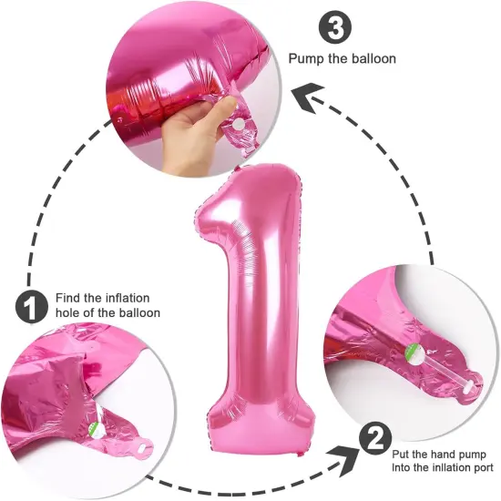 Balloon Numbers 40 Inch 5 Ballon for 5th Birthday Decorations(Pink) {5}