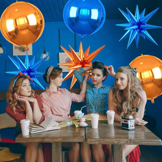 22 inch Blue and Orange Star Balloons and 4D Large Foil Balloons(Blue Orange) {5}