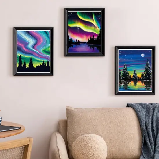 4 Pack Pre Drawn Canvas Painting Kits (Aurora) {4}