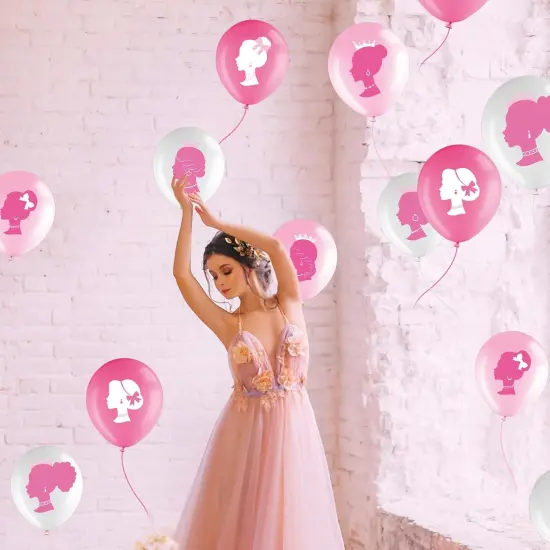 45 Pcs Pink Girls Party Decorations Hot Pink(pink) {4}