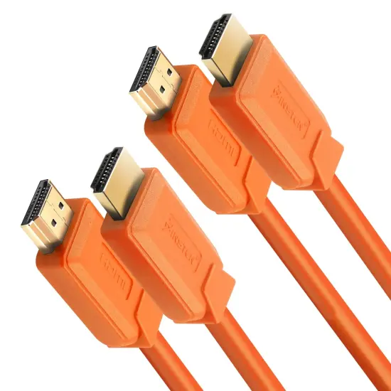 Insten - 2 Pack HDMI Male to Male Cable, 2.1 Version, 8K 60Hz, 48Gbps, PVC Cable, Gold Connectors, 10ft , Orange {1}