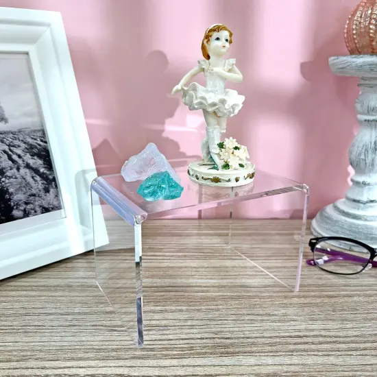 Plymor Clear Acrylic Rectangular Display Riser, 4" H x 6" W x 4" D (3/16" thick) {3}