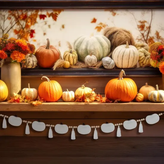 Fall Decorations for Home Fall White (	Main Orange) {4}