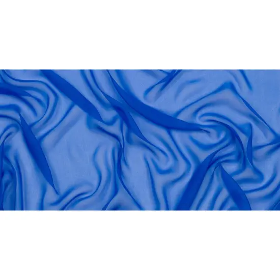 1 Yard Mood Designer Silk Chiffon, Princess Blue Sheer Lightweight Fabric for Dresses & Scarves 44 Inches Wide {3}