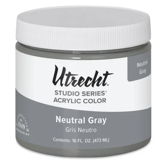Utrecht Studio Series Acrylic Paint - Neutral Gray, Pint {2}
