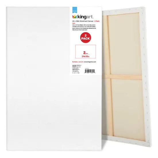 KINGART&reg; Stretched Canvas 24" x 36", 2-Pack {1}