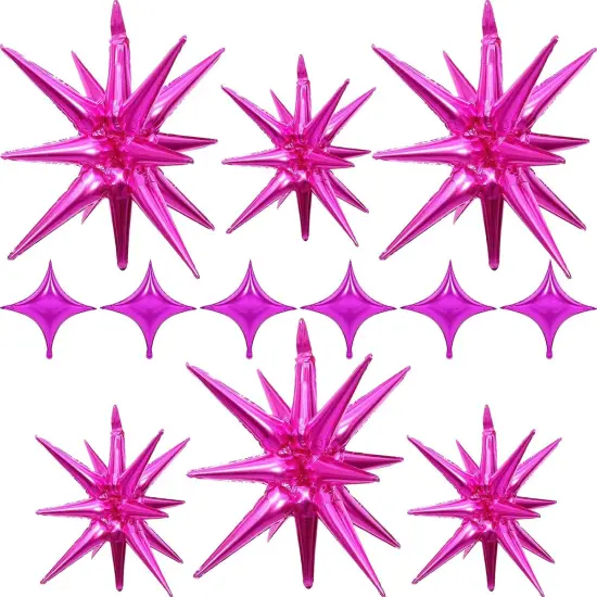 One-Piece, 27/22 Inch Foil Star Explosion Balloons(Hot Pink) {1}
