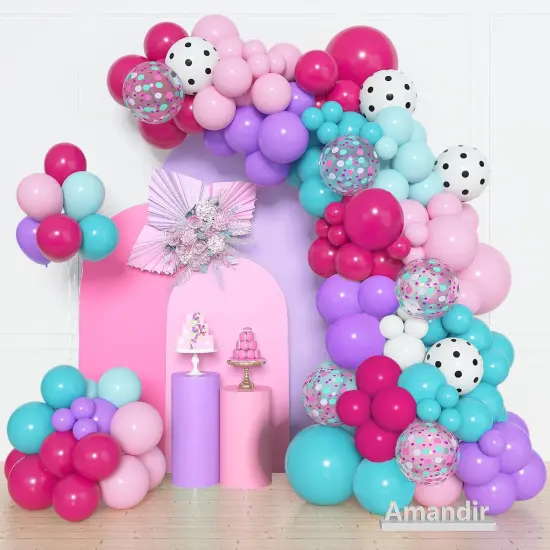 Pearl Hot Pink Balloons 142 pcs (Pink-z38) {1}