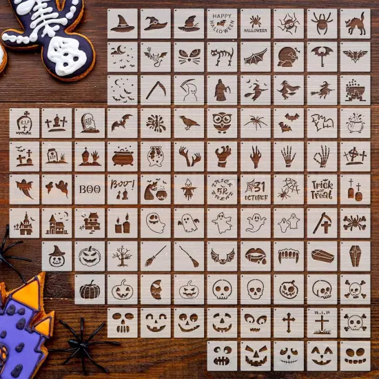 100 Pcs Stencils for Painting on Wood Reusable Stencil(Ghost) {1}