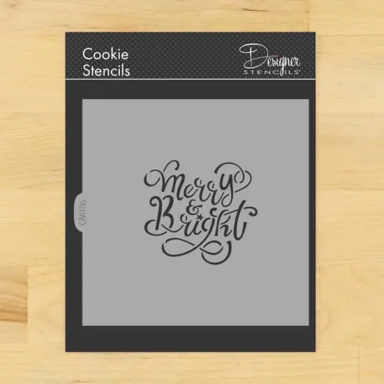 Merry & Bright Cookie & Craft Stencil | CM186 by Designer Stencils | Cookie Decorating Tools | {1}