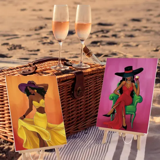 16 Pcs Pre Drawn Canvas - 8" x 10" (Black Girl) {2}