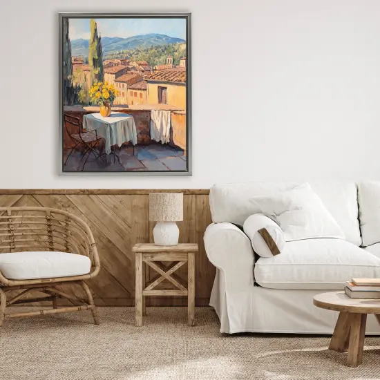 Stupell Industries Breakfast On The Balcony Floating Frame, design by Petal Prints Design {2}