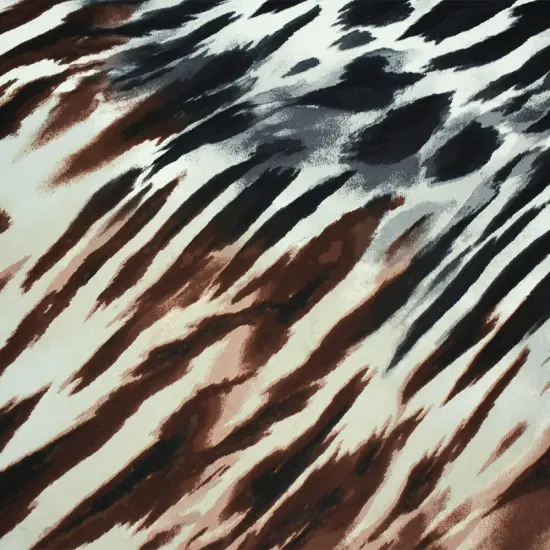 Brown-Gray-Black Zebra Polyester Printed Charmeuse Woven Fabric By the Yard {3}