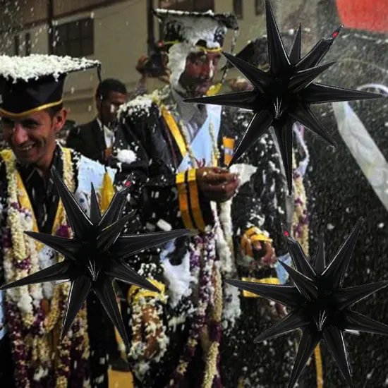 3 Pcs Black Explosion Star Foil Balloons {4}