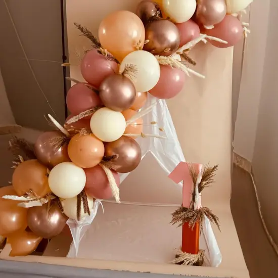 60 Packs 12 Inch Dusty Pink Metallic Chrome Rose Gold White9(Retro Pink) {4}