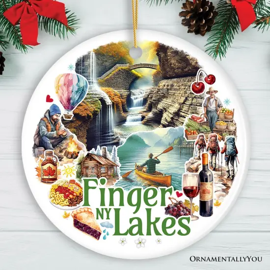 Charming Scenery of Finger Lakes New York Ornament, Seneca Lake and Wine Trail Christmas Gift and Travel Souvenir {5}