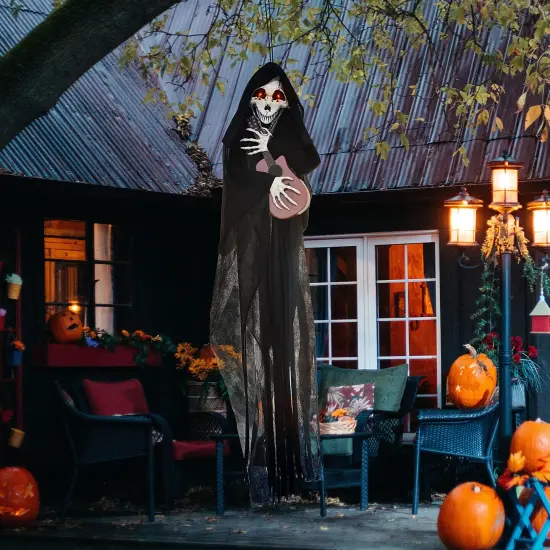 Guitar-Playing Grim Reaper Outdoor Halloween Decoration Animatronic {2}