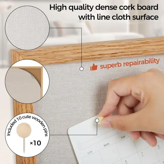 Cork Board Bulletin Board - 20" x 30" (Natural Wood) {3}