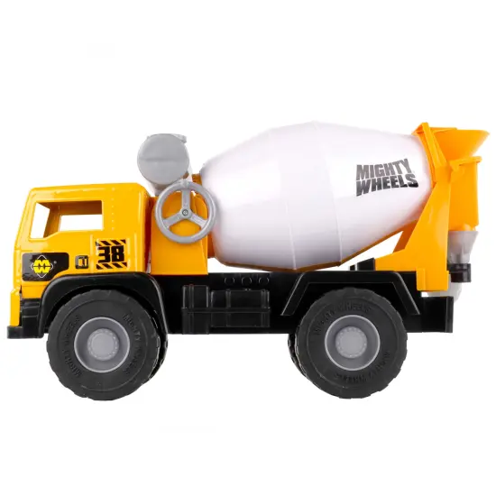 Mighty Wheels: 16" Mighty Cement Mixer Truck - Sounds Construction Toy Vehicle, Realistic Side Crank Spinning Drum, Indoor-Outdoor Play, Kids Ages 3+ {3}
