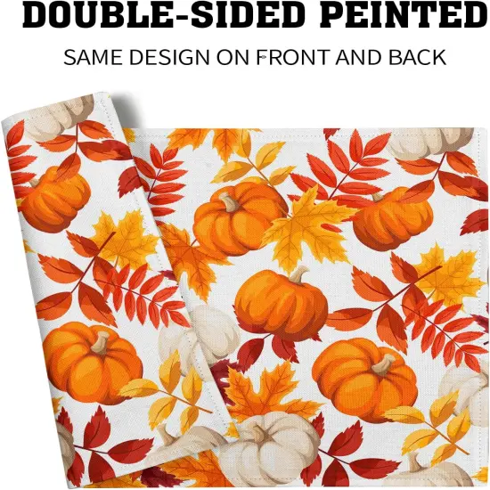 Fall Placemats 12&times;18 Inches Set of 4 Watercolor Pumpkin(Watercolor Pumpkin) {4}