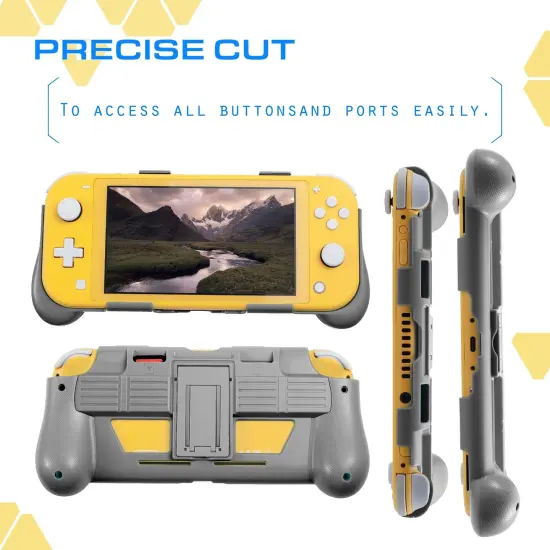 Protective Case for Nintendo Switch Lite 2019, Hard Grip Cover with 2 Game Card Slots Holder, Built in Stand, Shock-Absorption & Anti-Scratch Design, Gray by Insten Grey {7}