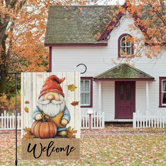Welcome Fall Gnome Garden Flag(RMQ-594) {2}