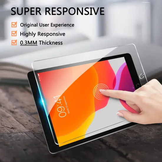 2 Pack Glass Screen Protector for iPad 9th 8th 7th Generation (10.2 inch iPad) (2021/ 2020/ 2019 Models), Tempered Glass HD Clear {3}