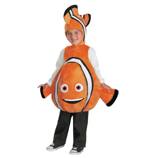Kids Nemo Deluxe Costume Plush 3D Pullover Detachable Tail Headpiece {1}