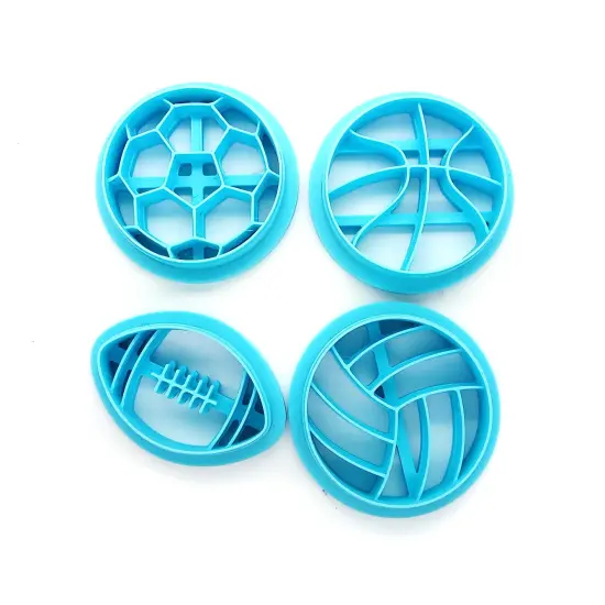 Sports Balls Clay Cutters, 4 pc, Basketball Volleyball Football & Soccer Ball, Adorabilities {1}