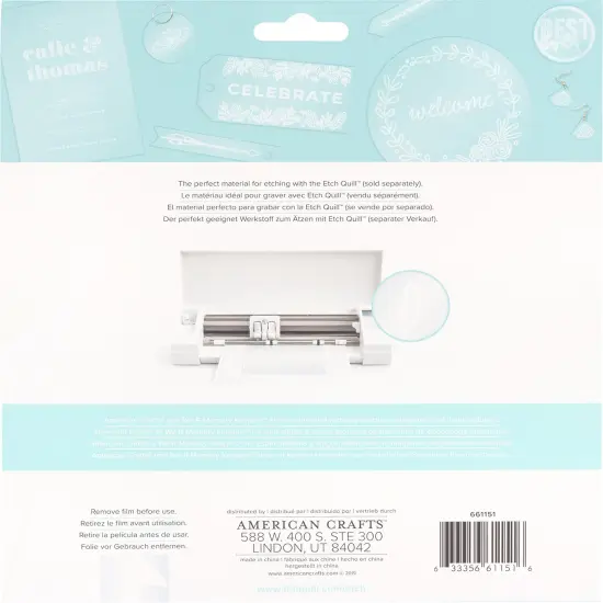 We R Etch Quill Plastic Sheets 8"X8" 6/Pkg {5}