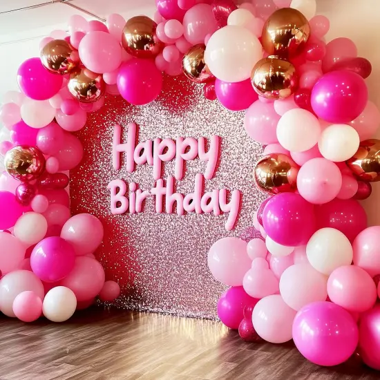 135pcs Hot Pink Balloons (Hot Pink) {5}