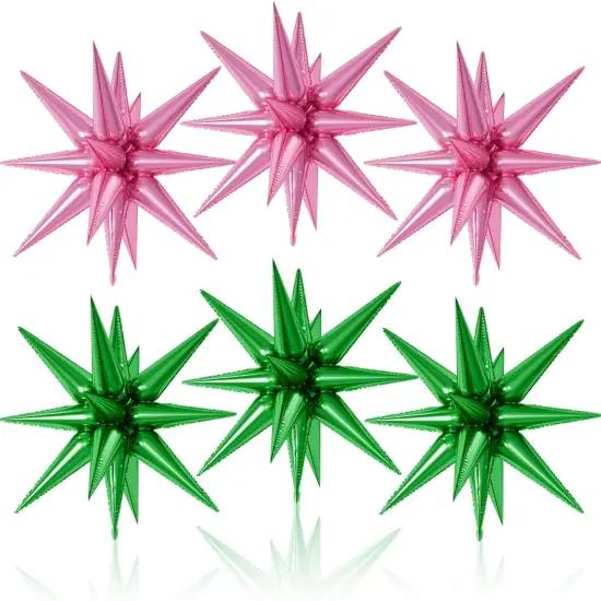 22Inch Large Green Pink Star Balloon(Green Pink) {1}