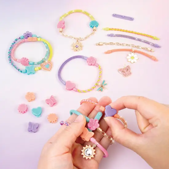 Make It Real: Linked Looks - 48pc DIY Bracelet Kit, Pastel Charms & Connectors, Mix & Match Styles, Cord Bracelet Jewelry Craft Set, Girls & Kids 6+ {6}
