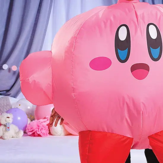Kids Kirby Inflatable Costume with Built In Fan for Dress Up Fun {4}